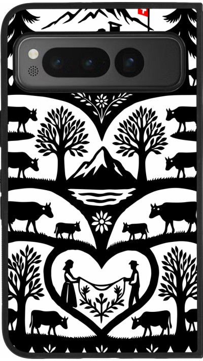 Google Pixel Fold Case Hülle - Silikon schwarz Poya Schweiz 2