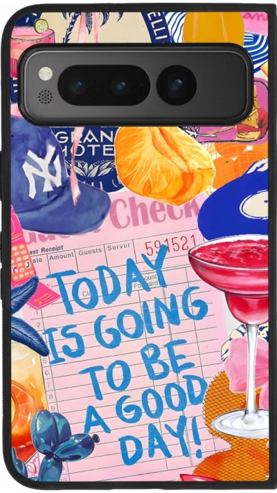 Google Pixel Fold Case Hülle - Silikon schwarz Preppy Today is Going to be a good day