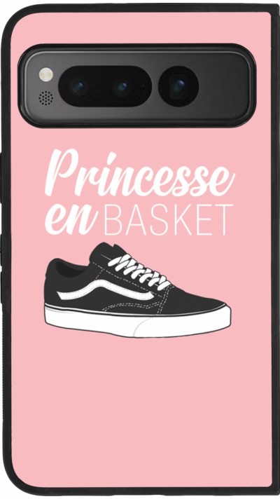 Google Pixel Fold Case Hülle - Silikon schwarz princesse en basket
