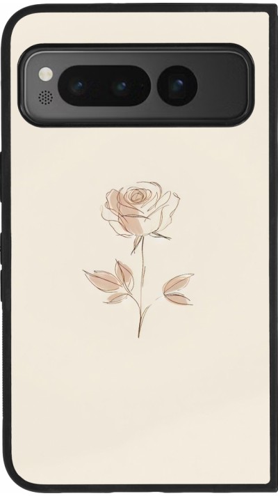 Google Pixel Fold Case Hülle - Silikon schwarz Rosa Sand Minimalistisch