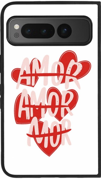 Google Pixel Fold Case Hülle - Silikon schwarz Saint Valentines Day 26 Amor