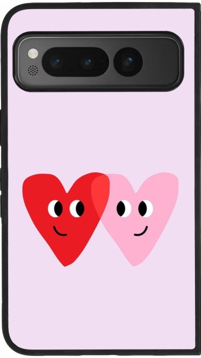Google Pixel Fold Case Hülle - Silikon schwarz Saint Valentines Day 26 Heart