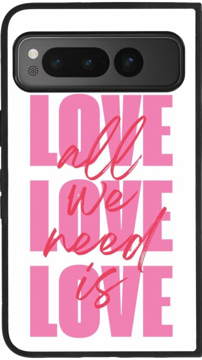 Google Pixel Fold Case Hülle - Silikon schwarz Saint Valentines Day 26 Love all we need is