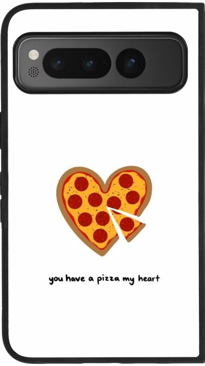 Google Pixel Fold Case Hülle - Silikon schwarz Saint Valentines Day 26 You have my pizza heart