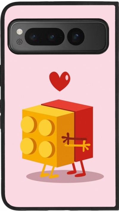 Google Pixel Fold Case Hülle - Silikon schwarz Saint Valentines Day 26 Puzzle