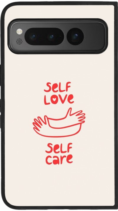 Google Pixel Fold Case Hülle - Silikon schwarz Saint Valentines Day 26 Self love self care