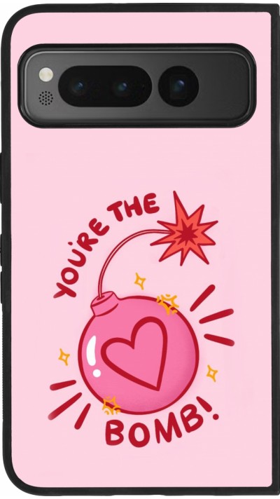 Google Pixel Fold Case Hülle - Silikon schwarz Saint Valentines Day 26 You are the bomb