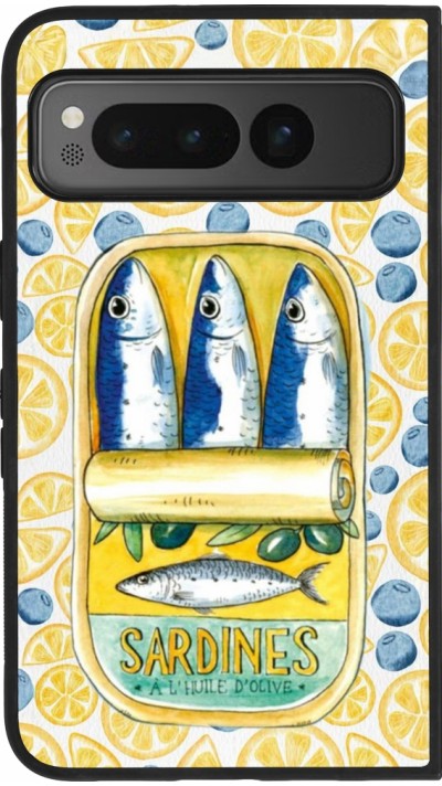 Google Pixel Fold Case Hülle - Silikon schwarz Sardines in oil 2026