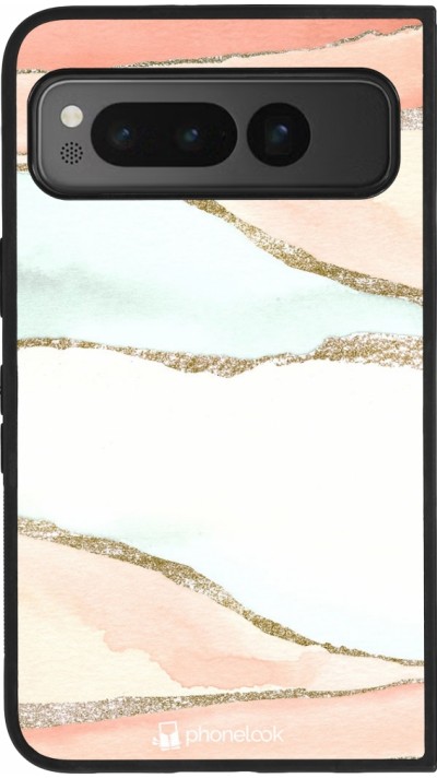 Google Pixel Fold Case Hülle - Silikon schwarz Shimmering Orange