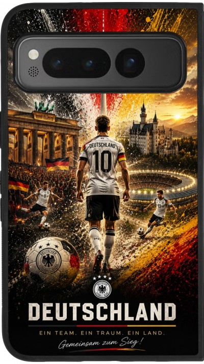 Google Pixel Fold Case Hülle - Silikon schwarz Fussball Deutschland splash 2026