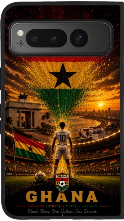 Google Pixel Fold Case Hülle - Silikon schwarz Fussball Ghana splash 2026
