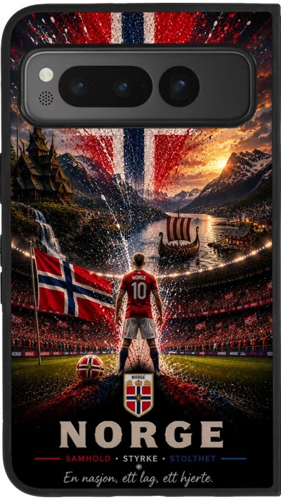 Google Pixel Fold Case Hülle - Silikon schwarz Fussball Norwegen splash 2026