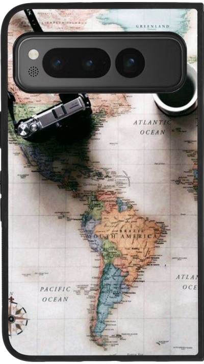 Coque Google Pixel Fold - Silicone rigide noir Travel 01