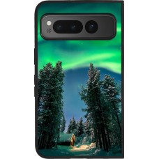 Google Pixel Fold Case Hülle - Silikon schwarz Winter 22 Northern Lights