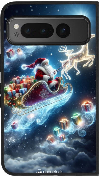 Google Pixel Fold Case Hülle - Silikon schwarz Weihnachten 2023 Verzauberter Weihnachtsmann