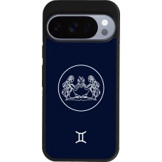Google Pixel 10 / Pixel 10 Pro Case Hülle - Silikon schwarz Astrologie Zwillinge