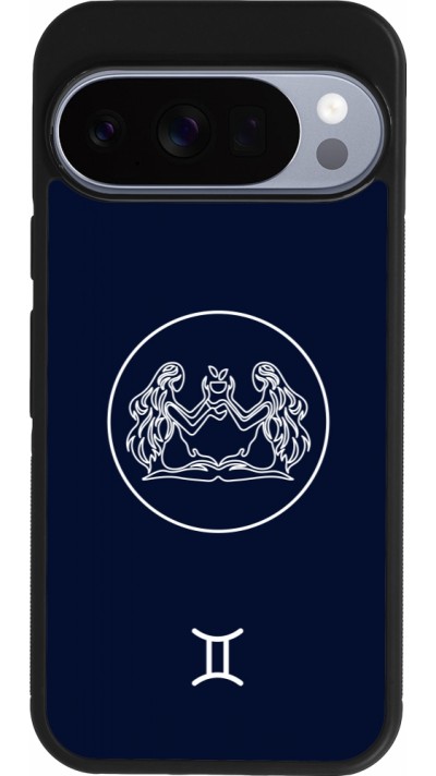 Google Pixel 10 / Pixel 10 Pro Case Hülle - Silikon schwarz Astrologie Zwillinge