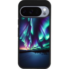 Google Pixel 10 / Pixel 10 Pro Case Hülle - Silikon schwarz Funkelndes Nordlicht