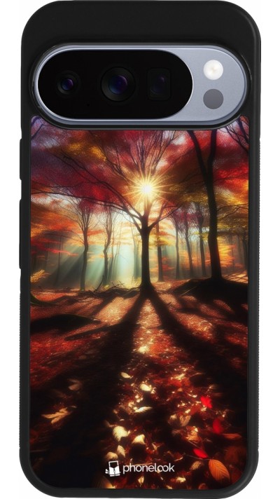 Google Pixel 10 / Pixel 10 Pro Case Hülle - Silikon schwarz Herbstlicher goldener Glanz