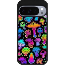 Coque Google Pixel 10 / Pixel 10 Pro - Silicone rigide noir Autumn 2024 magic mushrooms