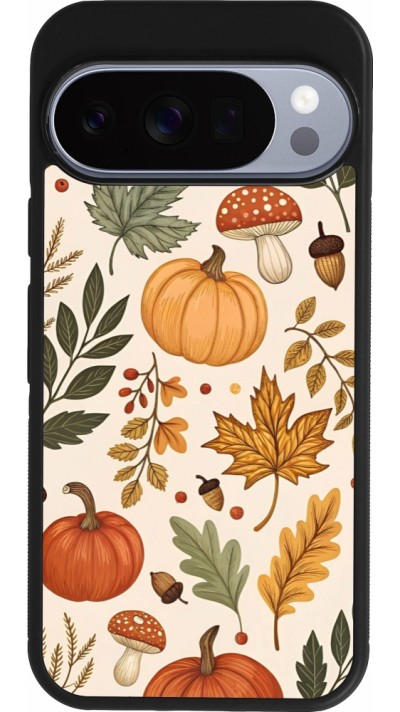 Coque Google Pixel 10 / Pixel 10 Pro - Silicone rigide noir Autumn 25 Autumn pattern