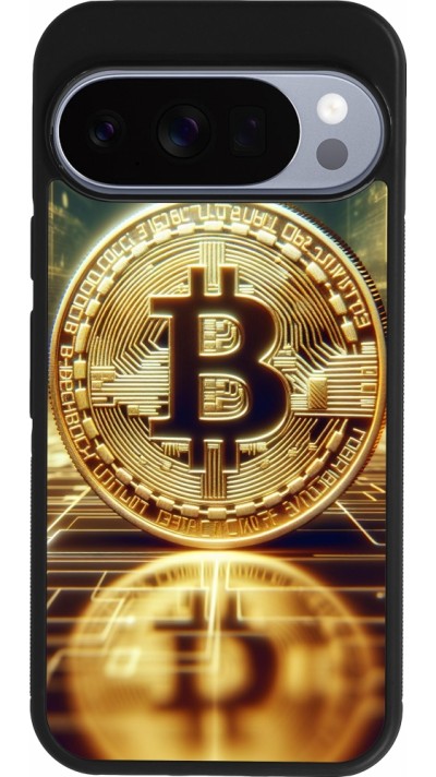 Coque Google Pixel 10 / Pixel 10 Pro - Silicone rigide noir Bitcoin Standing