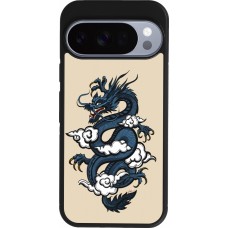 Coque Google Pixel 10 / Pixel 10 Pro - Silicone rigide noir Blue Dragon Tattoo