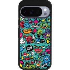 Coque Google Pixel 10 / Pixel 10 Pro - Silicone rigide noir Cartoons old school