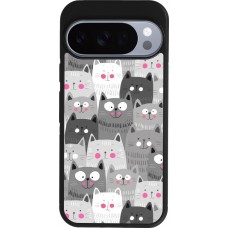 Google Pixel 10 / Pixel 10 Pro Case Hülle - Silikon schwarz Katzenschwärme