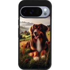 Google Pixel 10 / Pixel 10 Pro Case Hülle - Silikon schwarz Hund Land Schweiz