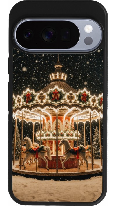 Google Pixel 10 / Pixel 10 Pro Case Hülle - Silikon schwarz Christmas 25 Carousel