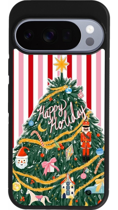 Google Pixel 10 / Pixel 10 Pro Case Hülle - Silikon schwarz Christmas 25 Happy Holiday