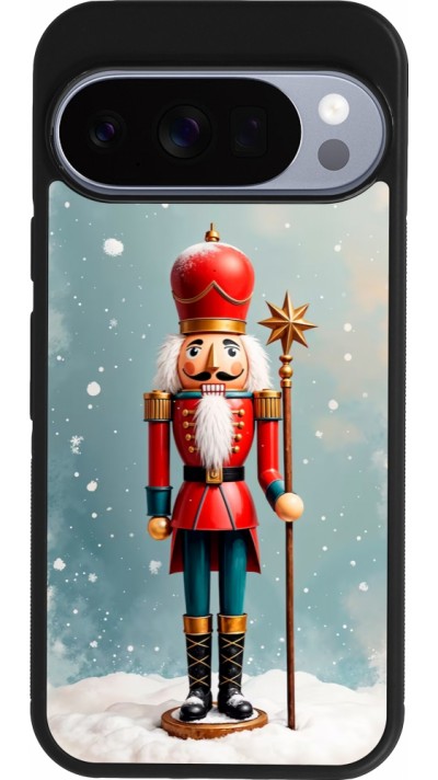 Google Pixel 10 / Pixel 10 Pro Case Hülle - Silikon schwarz Christmas 25 Nutcracker Snow