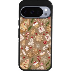 Google Pixel 10 / Pixel 10 Pro Case Hülle - Silikon schwarz Christmas 25 Pattern Ginger Cookie