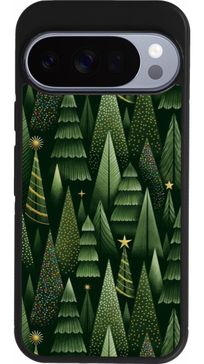 Google Pixel 10 / Pixel 10 Pro Case Hülle - Silikon schwarz Christmas 25 Pattern Xmas Tree