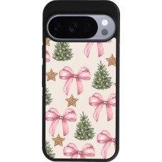 Google Pixel 10 / Pixel 10 Pro Case Hülle - Silikon schwarz Christmas 25 Vintage Ribbons