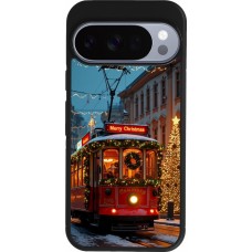 Coque Google Pixel 10 / Pixel 10 Pro - Silicone rigide noir Christmas 25 Xmas Train