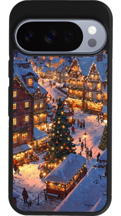 Google Pixel 10 / Pixel 10 Pro Case Hülle - Silikon schwarz Christmas 25 Xmas Village