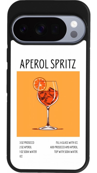 Google Pixel 10 / Pixel 10 Pro Case Hülle - Silikon schwarz Cocktail Rezept Aperol Spritz