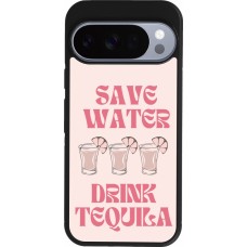 Google Pixel 10 / Pixel 10 Pro Case Hülle - Silikon schwarz Cocktail Save Water Drink Tequila