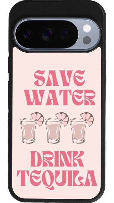 Google Pixel 10 / Pixel 10 Pro Case Hülle - Silikon schwarz Cocktail Save Water Drink Tequila
