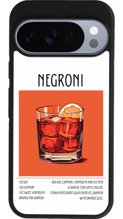 Google Pixel 10 / Pixel 10 Pro Case Hülle - Silikon schwarz Cocktail Rezept Negroni