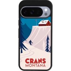 Coque Google Pixel 10 / Pixel 10 Pro - Silicone rigide noir Crans-Montana Cabane