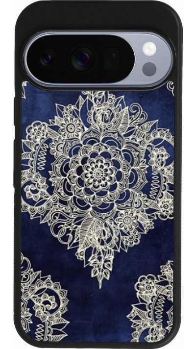 Google Pixel 10 / Pixel 10 Pro Case Hülle - Silikon schwarz Cream Flower Moroccan