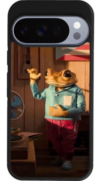 Google Pixel 10 / Pixel 10 Pro Case Hülle - Silikon schwarz Dancing frog DTMF