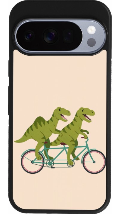 Google Pixel 10 / Pixel 10 Pro Case Hülle - Silikon schwarz Dinosaurs on bikes 2026