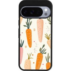 Google Pixel 10 / Pixel 10 Pro Case Hülle - Silikon schwarz Easter 2026 Illustration carrots