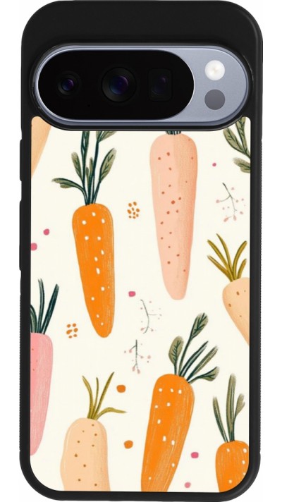 Google Pixel 10 / Pixel 10 Pro Case Hülle - Silikon schwarz Easter 2026 Illustration carrots