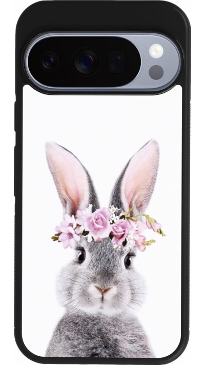 Google Pixel 10 / Pixel 10 Pro Case Hülle - Silikon schwarz Easter 2023 flower bunny