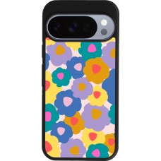 Google Pixel 10 / Pixel 10 Pro Case Hülle - Silikon schwarz Easter 2024 flower power